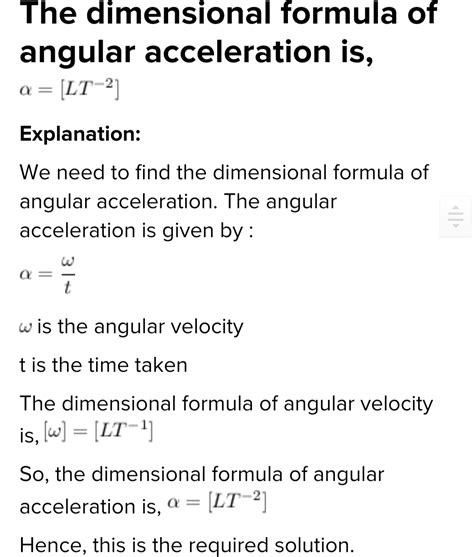 Dimensional formula of angular acceleration?