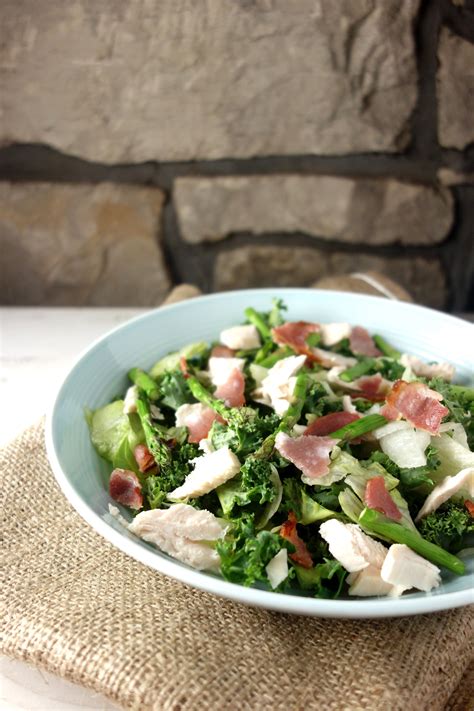 Chopped Chicken Bacon Salad with Grilled Asparagus - A Dash of Ginger