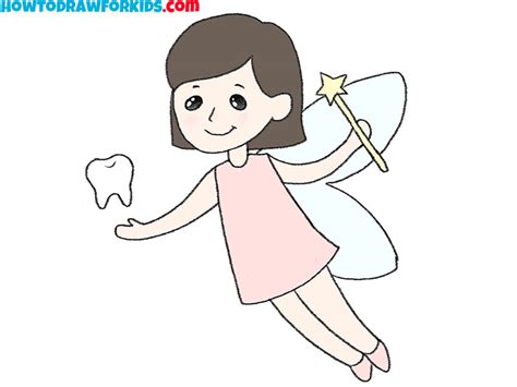 How to Draw a Tooth Fairy - Easy Drawing Tutorial For Kids