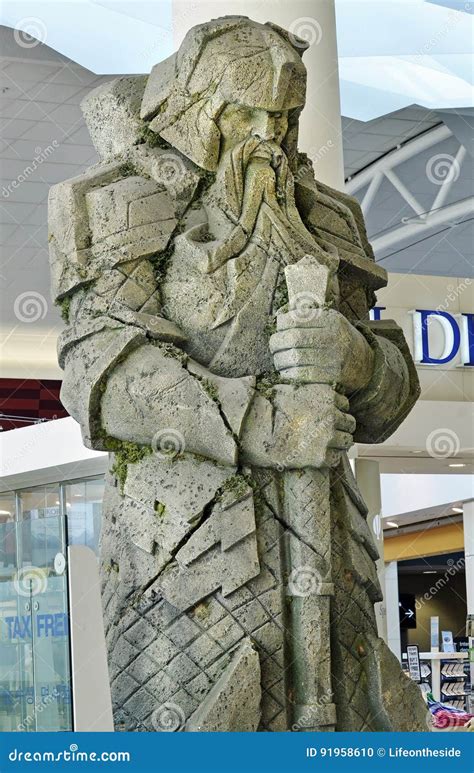 Giant Carved Stone Dwarf from Set Lord Rings at Auckland Airport ...