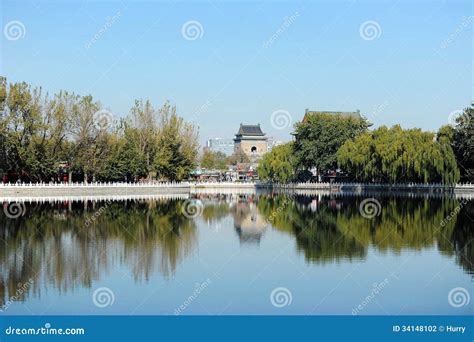 Houhai lake, Beijing editorial photography. Image of traditional - 34148102