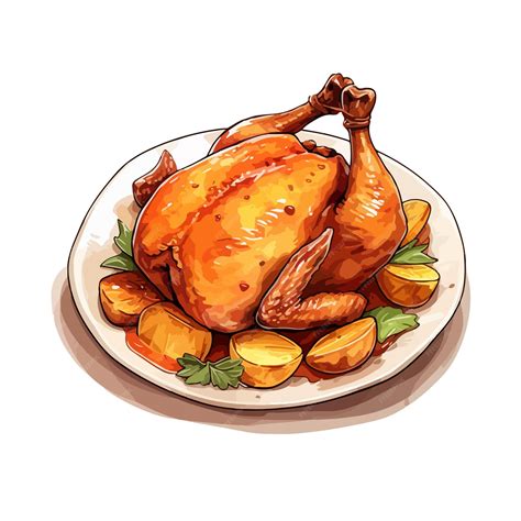 Premium Vector | Hand drawn cartoon roast chicken illustration