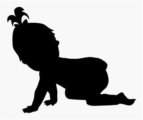 Baby Silhouette Girl - Baby Girl Crawling Silhouette, HD Png Download , Transparent Png Image ...