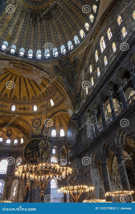 Interior of the Hagia Sofia Aya Sophia in Istanbul, Turkey Editorial Stock Photo - Image of ...