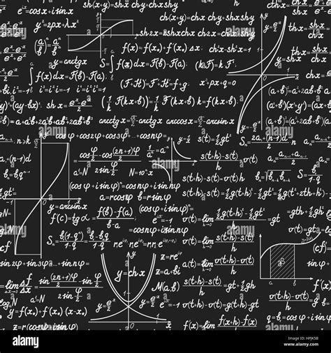 Mathematik Vektor nahtlose Muster mit verschiedenen Zeichen, Zahlen und Formeln. Zurück zu ...