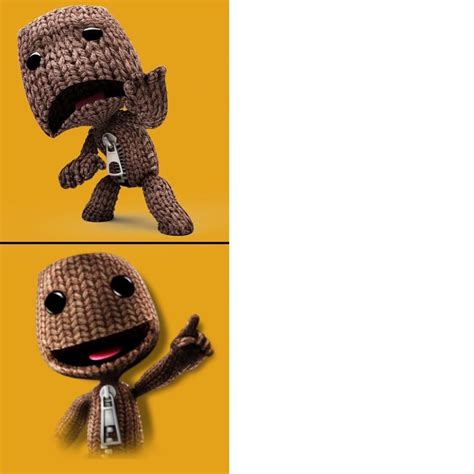 Sackboy/Drake Meme Template (Original) : littlebigplanet