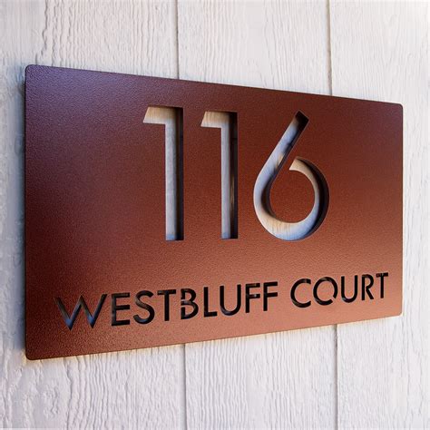 CUSTOM Modern Deluxe Floating Address Sign in Powder Coated Aluminum