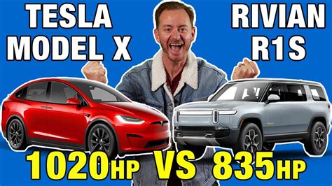 Rivian R1S vs. Tesla Model X Plaid | Three Row EV SUV Comparison Test ...