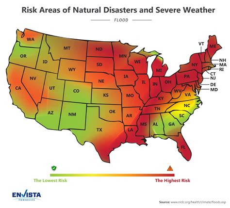 Map of Most High Risk Areas in the U.S. for Natural Disasters - Floods | Natural disasters ...