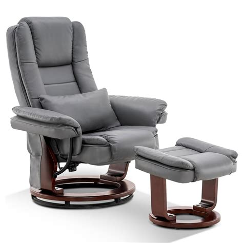 Mcombo Recliner with Ottoman Chair Accent Recliner Chair with Vibration Massage, Lumbar Pillow ...