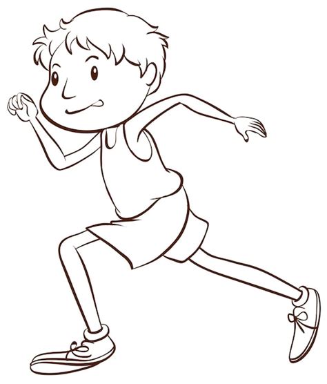 Free Vector | A simple sketch of a man running