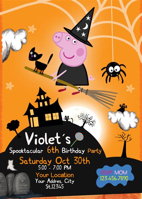 Peppa Pig Halloween Party Invitation - oscarsitosroom