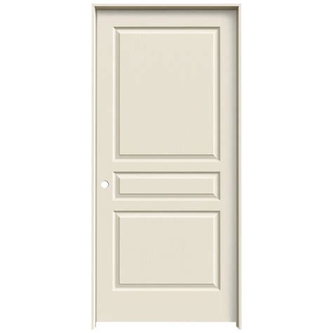 JELD-WEN 36 in. x 80 in. Avalon Primed Right-Hand Textured Hollow Core Molded Composite MDF ...