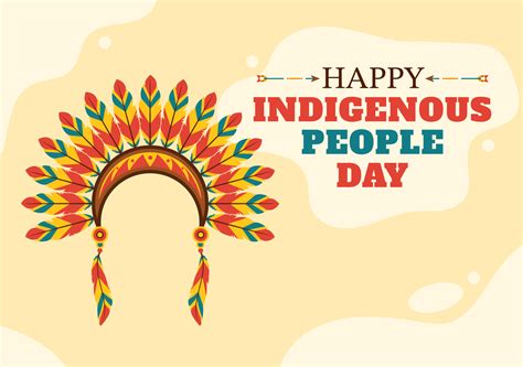 Worlds Indigenous Peoples Day on August 9 Hand Drawn Cartoon Flat Illustration to Raise ...