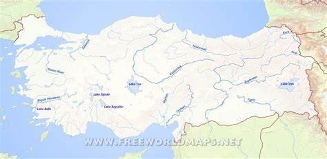 Turkey river map - Map of Turkey river (Western Asia - Asia)