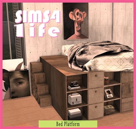 Bed Platform | Sims41ife on Patreon in 2021 | Platform bed, Sims 4 beds, Bed