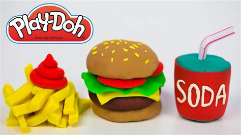 Play Doh Food How to Make Play Doh Hamburger Burger French Fries Soda Bu... | Hamburger, Burger ...