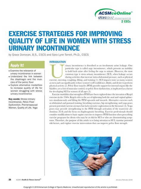 Stress Incontinence Exercise