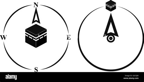 Qibla - muslim prayer direction. Kaaba direction. Mecca. Saudi Stock ...