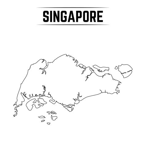 Outline Simple Map of Singapore 3087834 Vector Art at Vecteezy