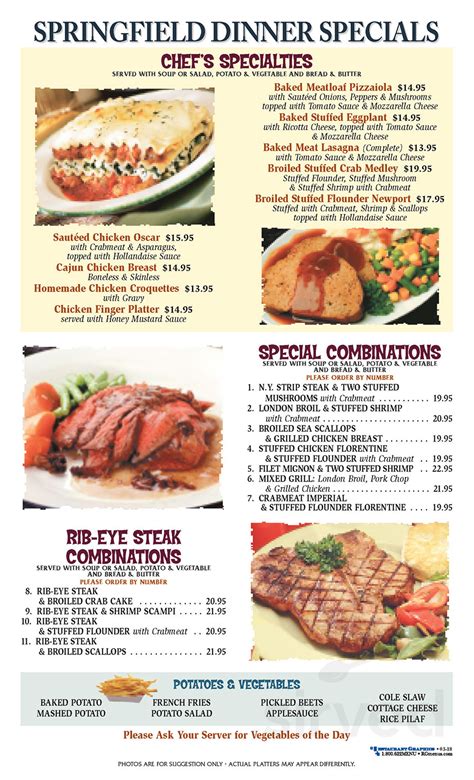 Springfield Diner menu in Springfield, Pennsylvania, USA