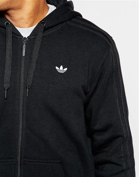 Lyst - Adidas Originals Zip Up Hoodie With Classic Trefoil Aj7700 in Black for Men