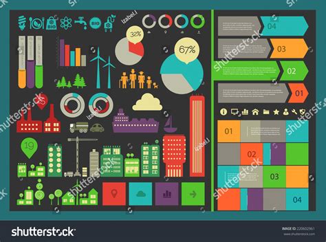 Flat Style Design Eco City Infographic Stock Vector (Royalty Free ...