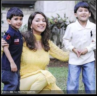 Madhuri Dixit with Kids "A Beautiful Family"