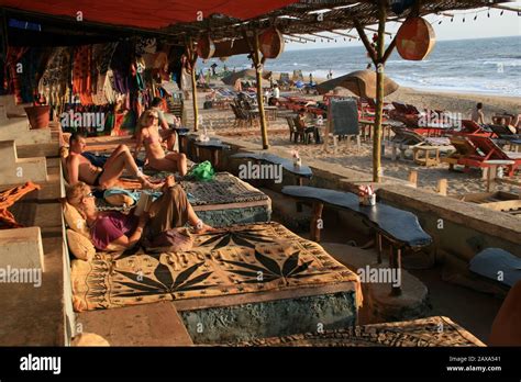 Anjuna beach bar. Anjuna beach, Goa, India Stock Photo - Alamy