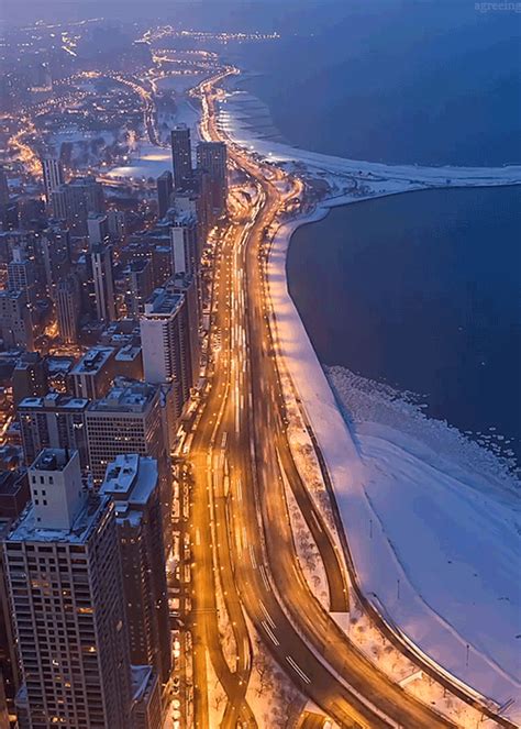 Night of Chicago Winter | Chicago at night, Cinemagraph, Pictures