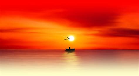 Sunset Fishing (#3179061) - HD Wallpaper & Backgrounds Download