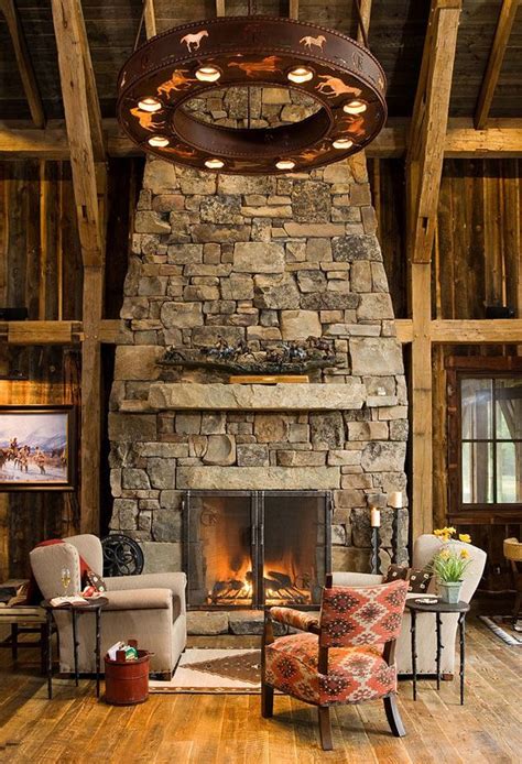 55 Awe-inspiring rustic living room design ideas | Stone fireplace ...