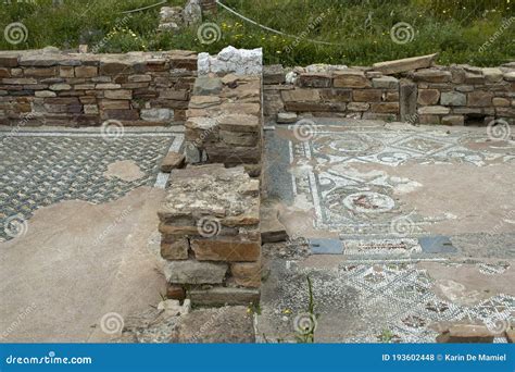 Mosaics and Dividing Wall of House in Ruins Stock Photo - Image of ...