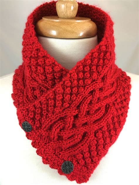 Neckwarmer Irish Celtic Knot Trinity You choose Handknit Caron Simply ...