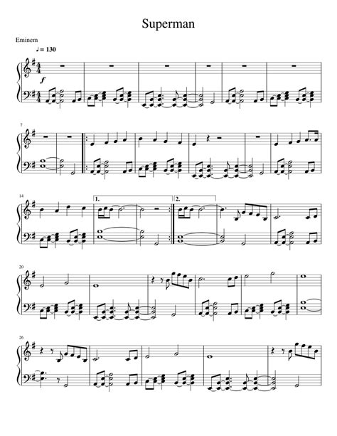 Superman Sheet music for Piano (Solo) | Download and print in PDF or ...