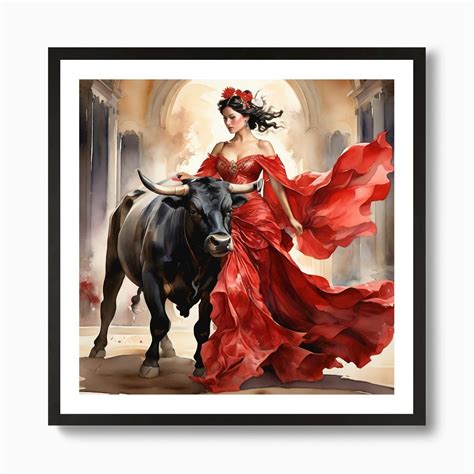 Power of Female Matador Art Print by Shokrino - Fy