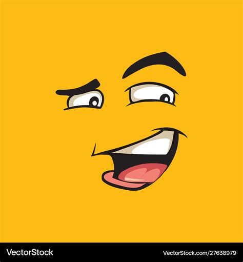 Funny avatar cunning emoji flat Royalty Free Vector Image