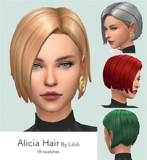 Liliili-sims - Alicia Hair 18 Swatches ( EA color ) Hat... | Sims 4 ...