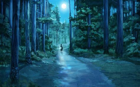 Dark Anime Forest Background