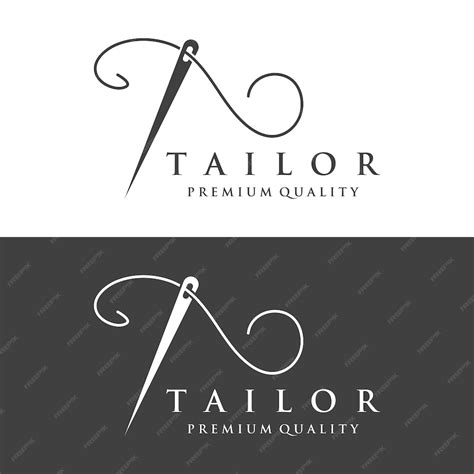 Premium Vector | Tailor silhouette logo with needle thread benik and ...