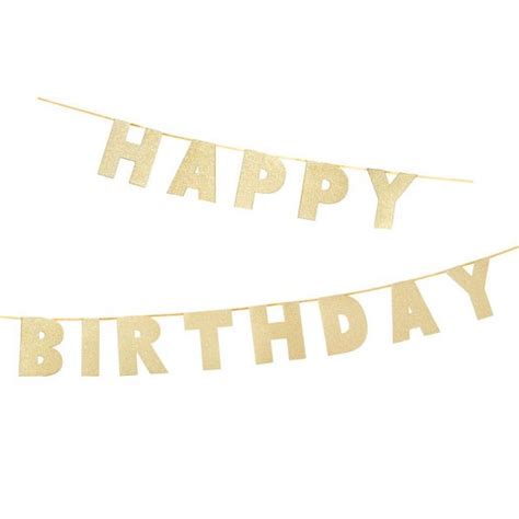 Luxe Gold Glitter Happy Birthday Banner – Party Splendour