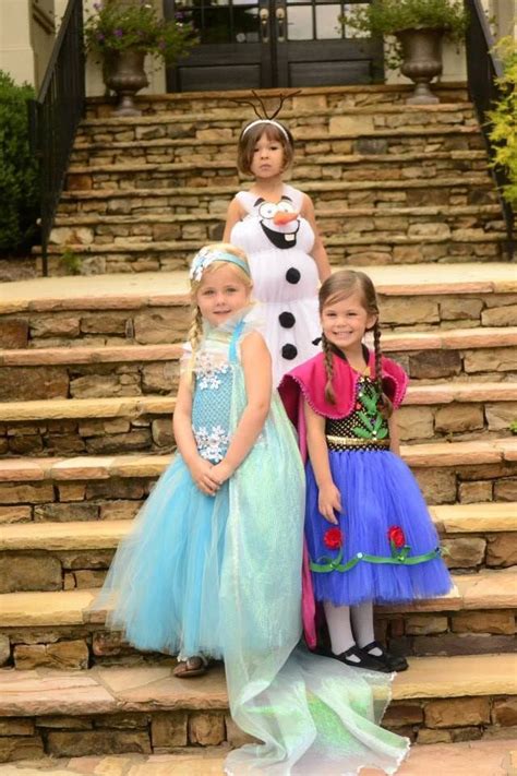 Anna, Elsa, And Olaf Costumes | Toddler halloween costumes, Halloween costumes for kids ...