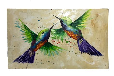 Hummingbird Oil Painting at PaintingValley.com | Explore collection of ...