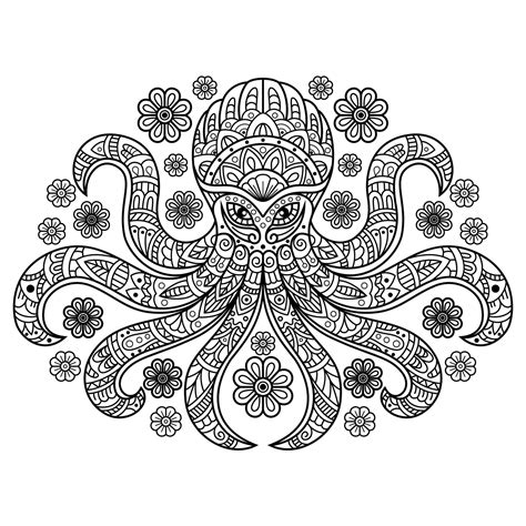 Kraken line art 12093086 Vector Art at Vecteezy