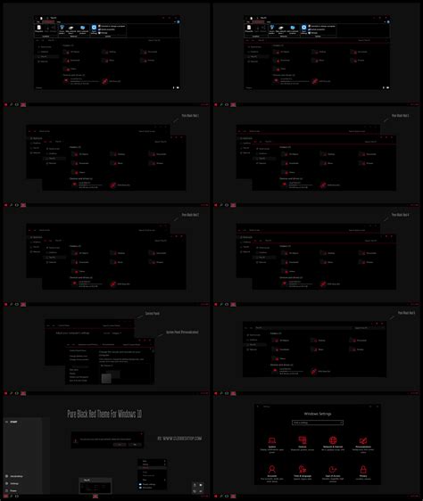 Pure Black Red Theme For Windows 10 - Cleodesktop | Pure products, Black and white theme, Green ...