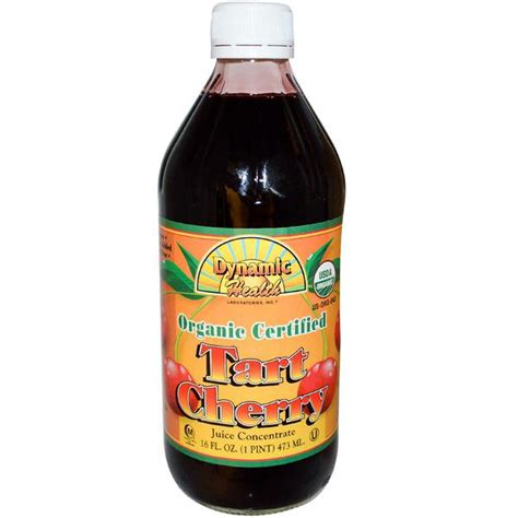 Organic Tart Cherry Juice Concentrate in 473ml bottle from Dynamic Health