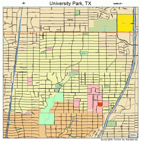 University Park Texas Street Map 4874492