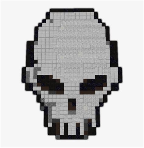 Skull Pixel Art - Minecraft Skull Pixel Art Small - 590x760 PNG ...