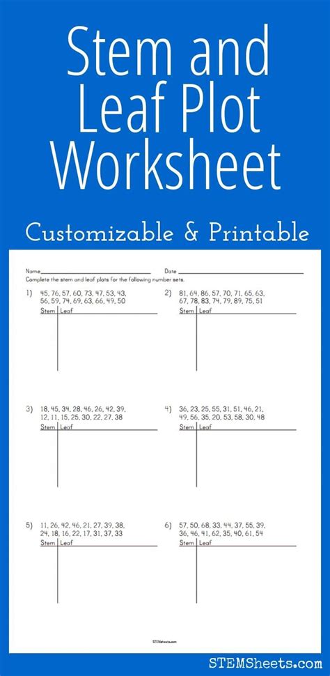 Stem And Leaf Worksheet