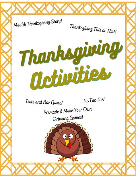 Thanksgiving Family Activities No Prep Games - Etsy